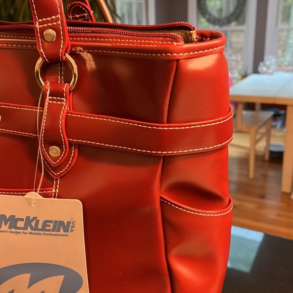McKlein Red Leather Bag - New with Tags - Picture 16 of 16